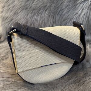 Rothy's Tan and Navy Crossbody Handbag